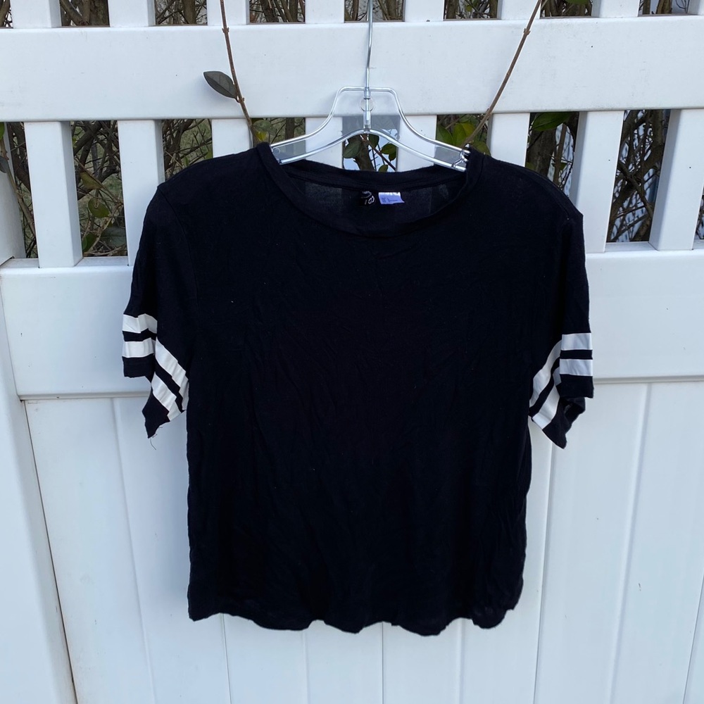 Black Baseball Style Tee